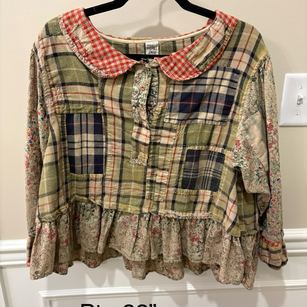 Magnolia Pearl Multicolor Patchwork Blouse